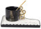 eKsdf Musiknoten Keramik Espressotassen mit Unterteller und Löffel Kreative Klavier Kaffeetasse Cappuccino Tassen 200ml Porzellantasse Mochatassen Set Geschenk (Schwarz)