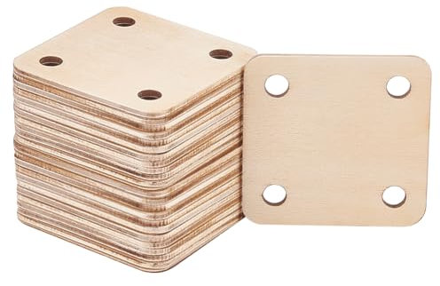BENECREAT 24 Stück Quadratische Webkarte, 49,5x49,5mm 4 Löcher Handgemachte Webwerkzeuge für Webzubehör, Webkarten, Webzubehör