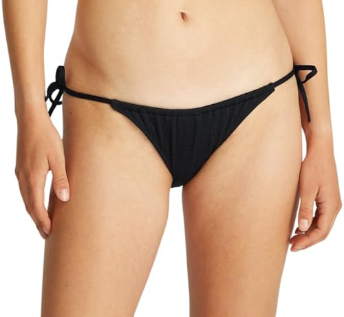 Calvin Klein Bas de Bikini Lanières à Nouer sur Le Côté Femme String Side Tie avec Insigne, Noir (Pvh Black), S