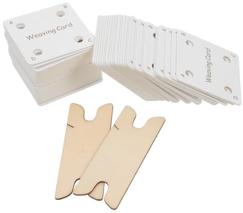 Garneck 62-teiliges Brettchenweben Set Für Erwachsene Und Anfänger – Holzbrett-Weben Karten Und Webkarten Für Kreatives DIY Basteln Handarbeit