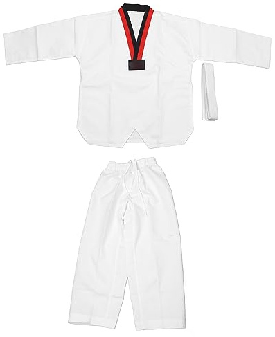 EVTSCAN Taekwondo Dobok Suit Rugged Comfortable Breathable Taekwondo Training Uniform for Children Height 136-146cm