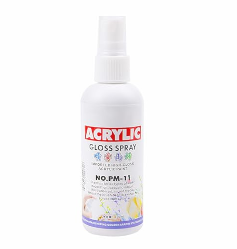 Kiuiom Spray Fissante del Colore,Vernice Acrilica Fissante Lucida,Spray Acrilico a Base D'acqua per Tela,Legno,Metallo,Plastica,Vetro,Parete,Fai Da Te,Atossico,Impermeabile,Bianco,100 ml