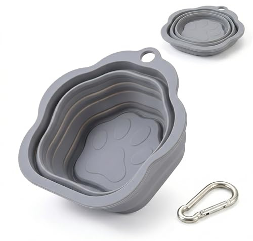 JOVYTH Cuenco Plegable para Perro，Forma de Flor，Gran Capacidad，Grande 800 ml Cuenco de Silicona Premium para Perros y Gatos，Cuenco de Viaje Resistente para Camping al Aire Libre Senderismo