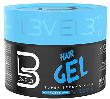 L3 VEL3 Super Strong Hair Gel - Creates Sleek, Long Lasting Hairstyles - Gives Volume and Adds Shine - Water Based and Flake Free Formula - Clean and Refreshing Scent - Rinses out Easily - 250 ml