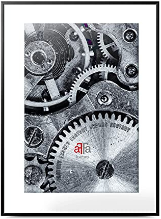 aFFa frames, Alu, Portafoto in alluminio, Facile da pulire, Rettangolo, Con vetro acrilico frontale, Nero, 70x100 cm