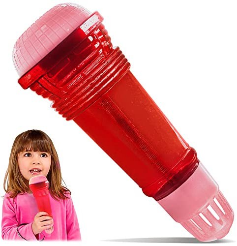 NOVELTY PLACE Echo Mic for Kids and Toddlers - Battery-Free Magic Karaoke Microphone Voice Amplifying Retro Toy for Singing, Speech & Communication Therapy - 10 (Red & Pink)