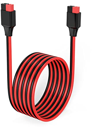 ELFCULB 10 AWG 10 fot Anderson förlängningskabel 2 6 10 20 35 50 fot solförlängningskabel Anderson-kontakt för bärbar kraftstation solgenerator solpanel (30 fot) | PP45-kontaktkabel av 5,26 mm² förtennad kopparkabel för powerstation solgenerator