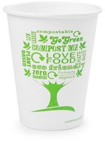 Vegware Green Tree White Hot Cup 79-Series - 8oz (Box 1000)