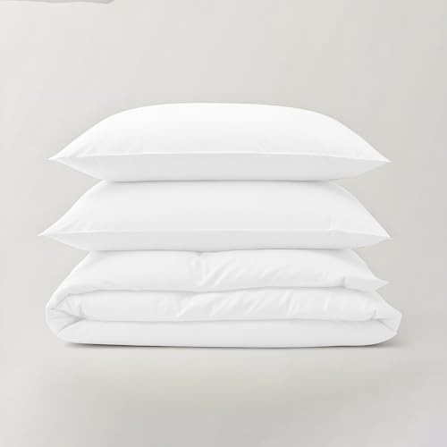 LINENWALAS Luxurious 1200 Thread Count Supima Cotton King Size Duvet Cover Set 226x220 cm, Premium Cotton Zipper Closure and Corner Ties, Soft Premium Bedding Set (King, White)