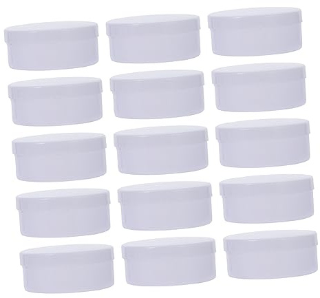 ARTSEWPLY Lot De 30 Boîtes à Cosmétiques Rondes Compactes Plastiques Blanches, Anti-fuite, Rechargeables Pour Voyage, Camping Et Soins Personnels