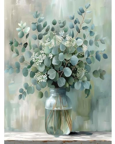 Yaostarart Paint by Numbers for Adults Flowers-Painting by Numbers for Adults,Paint by Numbers Flowers DIY Acrylic Pigment Drawing Paintwork for Home Wall Decor 12x16inch