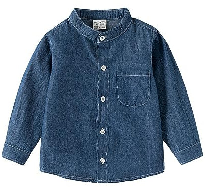 Black Shirt Boys Toddler Baby Boys Girls Fashion Denim Button-Down Shirt Long Sleeve Lightweight Shirt Tops Blouse T Shirt Boys Robot, darkblue, 18-24 Months