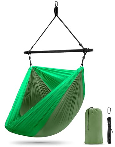 Sorbus Sensory Swing, Hammock Swing, Outdoor Hanging Pod Chair (Green) | Collapsible lightweight cocoon-style design for trees, camping, travel, hiking, tents and porches; 500-pound maximum.