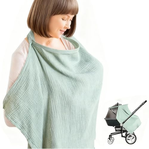 Cotton Nursing Cover with Adjustable Strap - Soft, Breathable & Versatile Baby Feeding Scarf for Discreet Breastfeeding Anywhere