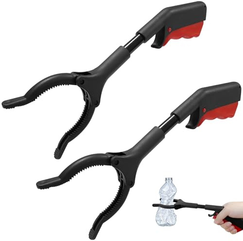 2 Piezas Pinzas de Basura Cortas, 30 cm Pinza para Recogida de Residuos