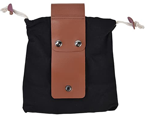 HUSHUI Sac de Cueillette de Fruits, Matériau en Toile plié, Permettant D'économiser de l'espace, Sac de Recherche de Nourriture Suspendu à la Taille avec Cuir PU, pour la Collecte (PU Noir)