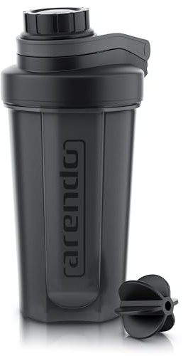 Arendo - Eiweiß Shaker mit Kugel - 500 ml – Protein Shaker mit Messskala - keine Klumpen - BPA-frei - Shaker Bottle – für Fitness, Sport & Freizeit – spülmaschinenfest