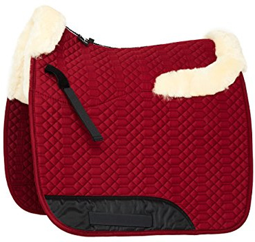 Engel Reitsport – sadelduk fyrkantig sadeldyna fårskinnsfärg: täcke svart, päls naturlig (Schabra 4) bordeaux/natural Dressage