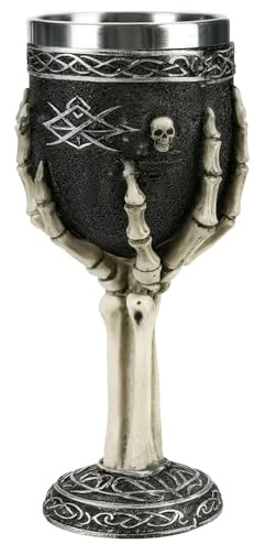 ITODA Stainless Steel Skull Goblet Novelty Gothic Cup 3D Skeleton Goblet Beer Tankard Wine Chalice Party Trick Cup Cocktail Drinking Cups for Party Bar Halloween Christmas Birthday Present