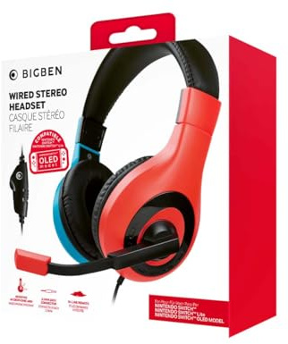 Nacon Casque stéréo Gaming Rouge et Bleu pour Nintendo Switch