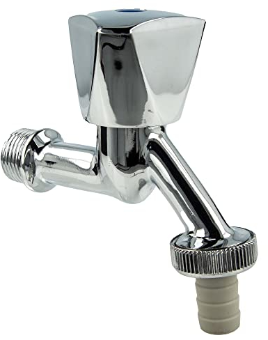 tecuro Auslaufventil 1/2 Zoll, Haubengriff, Schlauchtülle - MS hochglanzverchromt - 22781