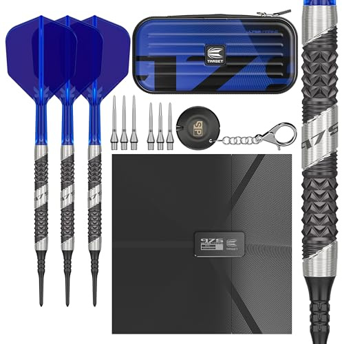 Target Darts 975 Ultra Marine 20G 97.5% Wolfram Soft Tip Dart Satz with K-Flex