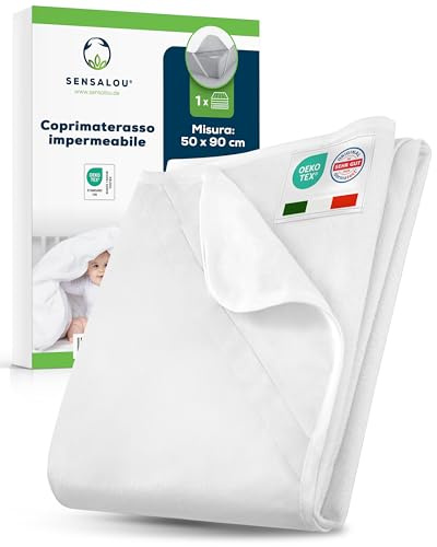 Sensalou Matratzenschoner wasserdicht 50x90 cm – Matratzenauflage für kleine Baby Beistellbetten – wasserdichte Nässeschutz Unterlage, Oeko-TEX Zertifiziert, waschbar