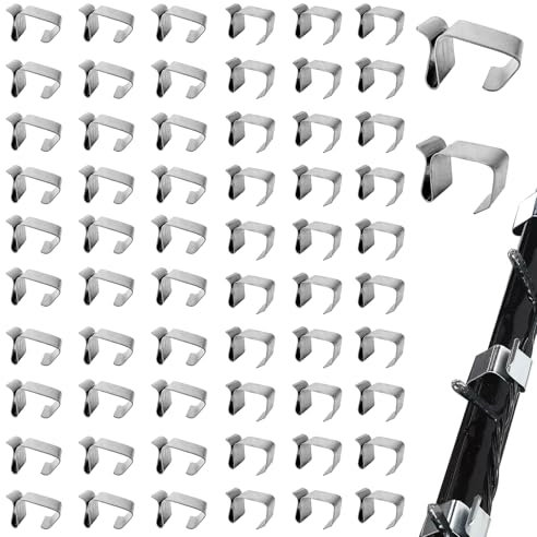 Lot de 60 Crochet de Lumière de Noël,Clips de Câble,Crochets de Gouttière de Toit Extérieurs,Crochets de Gouttière de Lumières de Noël Crochets de Toit de Lumières de Vacances Galvanisés