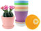 Tecfinty Pflanzentopf, 8 Stück 12cm Blumentopf Mit Untersetzer, Klein, Plastik, Set, Haus- und Gartenpflanzen, Verschiedene Größen und Farben
