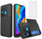 Asuwish Phone Case for Huawei P30 Lite/Nova 4E with Tempered Glass Screen Protector Cover and Card Holder Slot Hybrid Full Body Protective Shockproof Cel Hawaii P30Lite P 30 30Lite Women Men Black