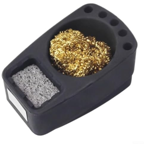 Besttoolifes Cleaning Solutions Support de soudure en silicone avec boule de cuivre intégrée, dissolvant d'étain à dessouder avec support en silicone et éponge de nettoyage (A)