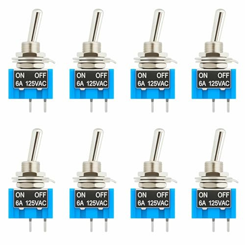 8 interruttori a levetta 12 V, mini barca, interruttore a 2 poli, 3 A/12 V/125 V, adatto per case, auto e dispositivi elettrici