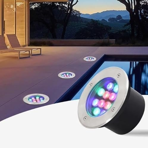 AC 220V Inbyggda LED-landskapslampor, Utomhus IP67 Vattentäta nedgrävda lampor, for Gräsmatta/Terrass/Trädgård(Blue,9W)