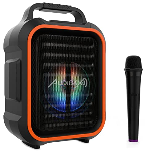 Audibax Port6 VHF Bluetooth Sistema Combo, Casse Bluetooth con USB/SD / MP3 - Batteria ricaricabile - Wireless Microphone - Radio Fm, Telecomando a DISTANZA