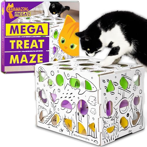 Cat Amazing MEGA – Cat Treat Puzzle Box – Interactive Food Maze – Cat Puzzle Feeder – Treat Box for Indoor Cats – Enrichment Food Toy – Best Cat Toy for Cats!