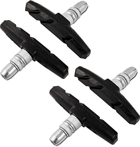 Fanshiontide 2 Paia Pastiglie Freni V-Brake Impostati con Dadi e Spessori, Pattini Freni Bici da Corsa, Bicicletta Pattini per Blocco Freno V 70mm per Bici da Strada, Mountain Bike (Red)