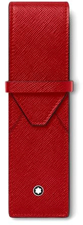 Montblanc Sartorial 131204 Leather Case for 2 Writing Instruments 16 cm x 4.5 cm x 1.8 cm Red, red, 16 cm, Modern