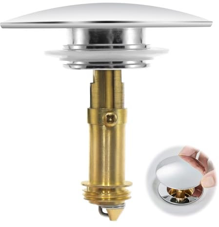 YDHfdc Waschbeckenstöpsel Pop Up Ablaufventil 66mm - Messing Chrom - Pop Up Stöpsel für Waschbecken, Clik-Clak Waschbecken