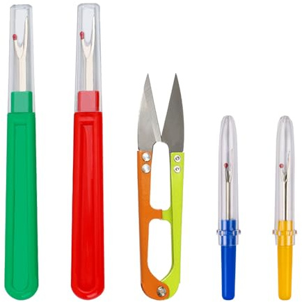 GZSYWZ 5PCS Sewing Seam Ripper Kit - Large & Small Stitch Rippers with Trimming Scissor Stitching Thread Unpicker Seam Ripper Stitching Thread Thread Cutter Remover for Sewing Needlework DIY Craft