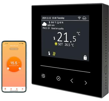 KETOTEK Termostato WiFi 3A para calefacción de agua y caldera de gas, termostato programable inteligente compatible con Alexa, Smart Life/Tuya App