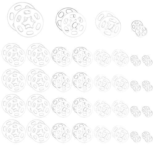 120 Sets Clear Snaps Fasteners for Sewing, Round Invisible Plastic Snap Bottom Sew on Press Buttons for Shirts Clothing, Pant Fabric(50 Sets/7mm, 30 Sets/12mm, 20 Sets/15mm, 20 Sets/18mm)