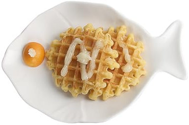 Matte Ocean Series Fish-Shaped Plate Restaurant Scallop Conch Special-Shaped Home Salad Flavored (Fish Plate,White)