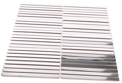OSALADI Baldosas De Espejo De Plata Largo Protector Contra Salpicaduras Teja Decoración Forma Vistoso Azulejos De Espejo Baño Baldosa De Espejo Color Baldosas De Cerámica