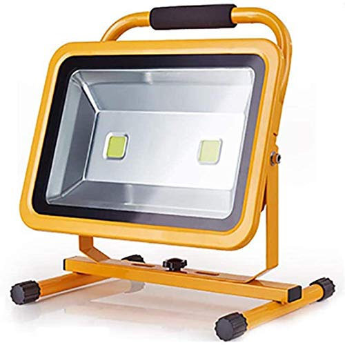 100W Rechargeable Waterproof LED Flood Worklight, Portable Outdoor Spotlight for Camping & Job Sites, Cordless, Bright, Ideal for Emergency & Construction Use
