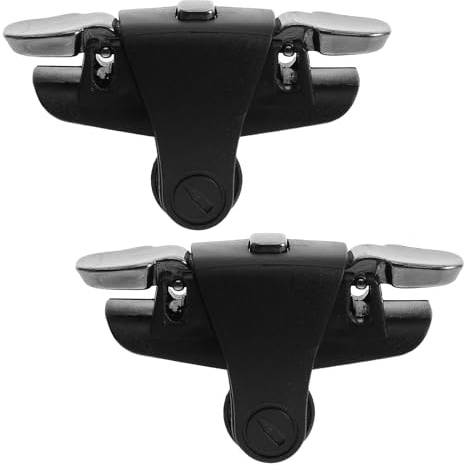 LOORGVEL Lot de 2 Gâchettes de Jeu Mobile en Alliage Noir Manette pour Téléphone Portable Compatible Tablette Déclencheur Précis pour Jeux de Tir et Esports Installation Rapide et