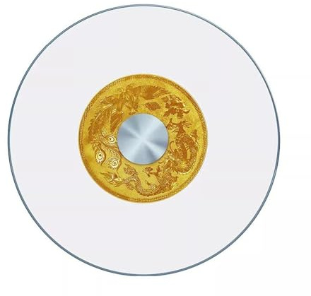 SHAARI Lazy Susan Mesa De Comedor Redonda Con Plato Giratorio Transparente, Bandeja Giratoria De Cristal, Rotación Suave De 360°(Diameter90cm)