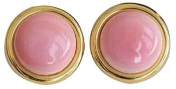 S925 Silver med Natural Pink Peach Blossom Jade Ear Stud Örhängen för Kvinnor Yoga Äkta
