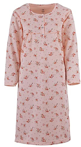 Zeitlos Camicia da notte da donna, termica, felpata, morbida e avvolgente, arancione, M
