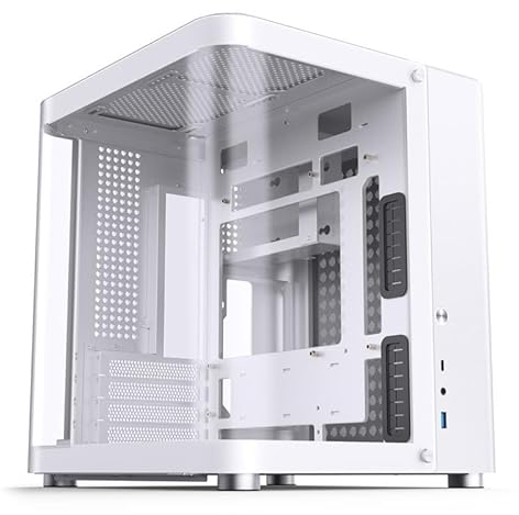 Jonsbo TK-1 2.0 Micro-ATX Case PC Bianco – Mini-Tower con design a doppia camera, vetro temperato, supporto per radiatore da 240 mm e USB-C