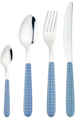 Grunwerg 24BXGW-MOS 24-teiliges Besteckset in Box, Edelstahl, Blau